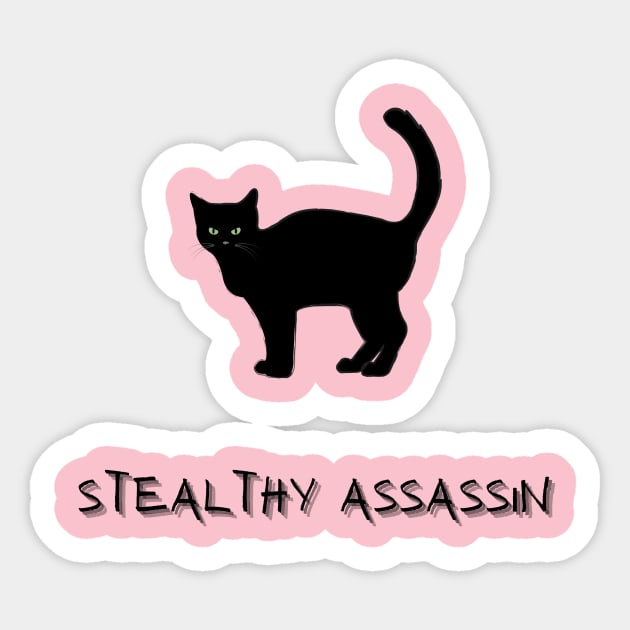 Stealthy Assassin-cat Sticker by TeeTrafik